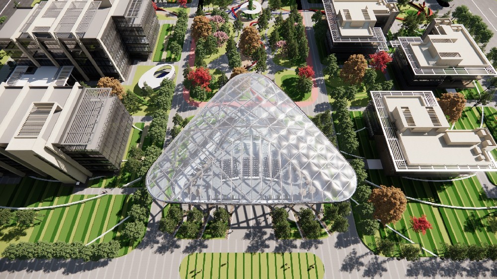 ETFE氣枕膜與雙曲面空間網(wǎng)殼結(jié)構(gòu)結(jié)合是什么樣？一起來一睹真容!